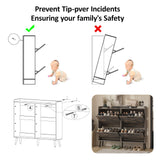 Maupvit Large Shoe Cabinet with 4 Flip Drawers, Freestanding Shoe Cabinet Organizer with Metal Drawer Bracket, Shoes Storage Cabinet for Entryway, Maupvit