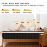 Anyhot,Queen Mattress,10 Inch Medium Firm Hybrid Bed Mattresses,Queen Mattress Size with High Density Foam and Independent Pocket Springs,Release Pressure,Cool and Breathable Anyhot