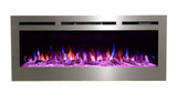 Touchstone Sideline Deluxe -Stainless Steel Smart Electric Fireplace- 50" Wide- Alexa/WiFi-Enabled- in Wall Recessed- 5 Flame Settings- 9 Flame Colors- 1,500W Heater- Log & Crystal Options- 86273 Touchstone