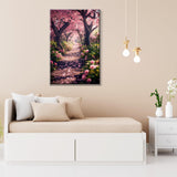 JOOZ Paint by Numbers Kit for Adults Landscape Paint by Number with Frame DIY Cherry Blossom Paint by Number with Easel Flowers Paint by Numbers Kit on Canvas for Gift Home Wall Decor 7.87x11.81 Inch JOOZ