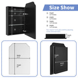 AGDULL Victorian-Style Recessed Bathroom Medicine Cabinet, Storage Cabinet, Bathroom Wood Wall Cabinet with Curved Mirror, Black, 17.5x29 Inch AGDULL