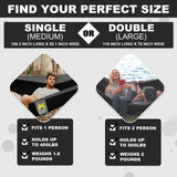 SZHLUX Camping Hammock Double & Single Portable Hammocks with 2 Tree Straps and Attached Carry Bag,Great for Outdoor,Indoor,Beach,Camping,Black & Grey, Large SZHLUX