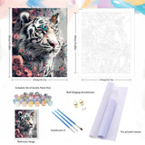 Natuyalo Paint by Numbers Kits for Adults, White Tiger Paint by Number for Adults Beginner, Animal Paint by Numbers on Canvas for Home Wall Decor 16x20 Inch Natuyalo