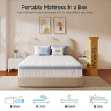 Yaak Twin Mattress 8 Inch, Hybrid Mattress in a Box Twin Size, Individual Pocket Spring Single Bed Mattress with Breathable Memory Foam, Pressure Relief, Medium Firm Twin Size Mattress 75"x39"x8" Yaak