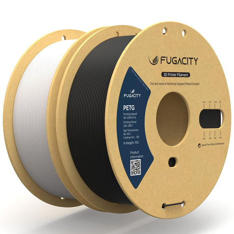 Fugacity PETG Filament 1.75mm,3D Printer Filament 1KG Spool (N.W 2.2lbs), Dimensional Accuracy +/- 0.02mm, Enhanced Printing Effect Fits Most FDM 3D Printers FugaCity