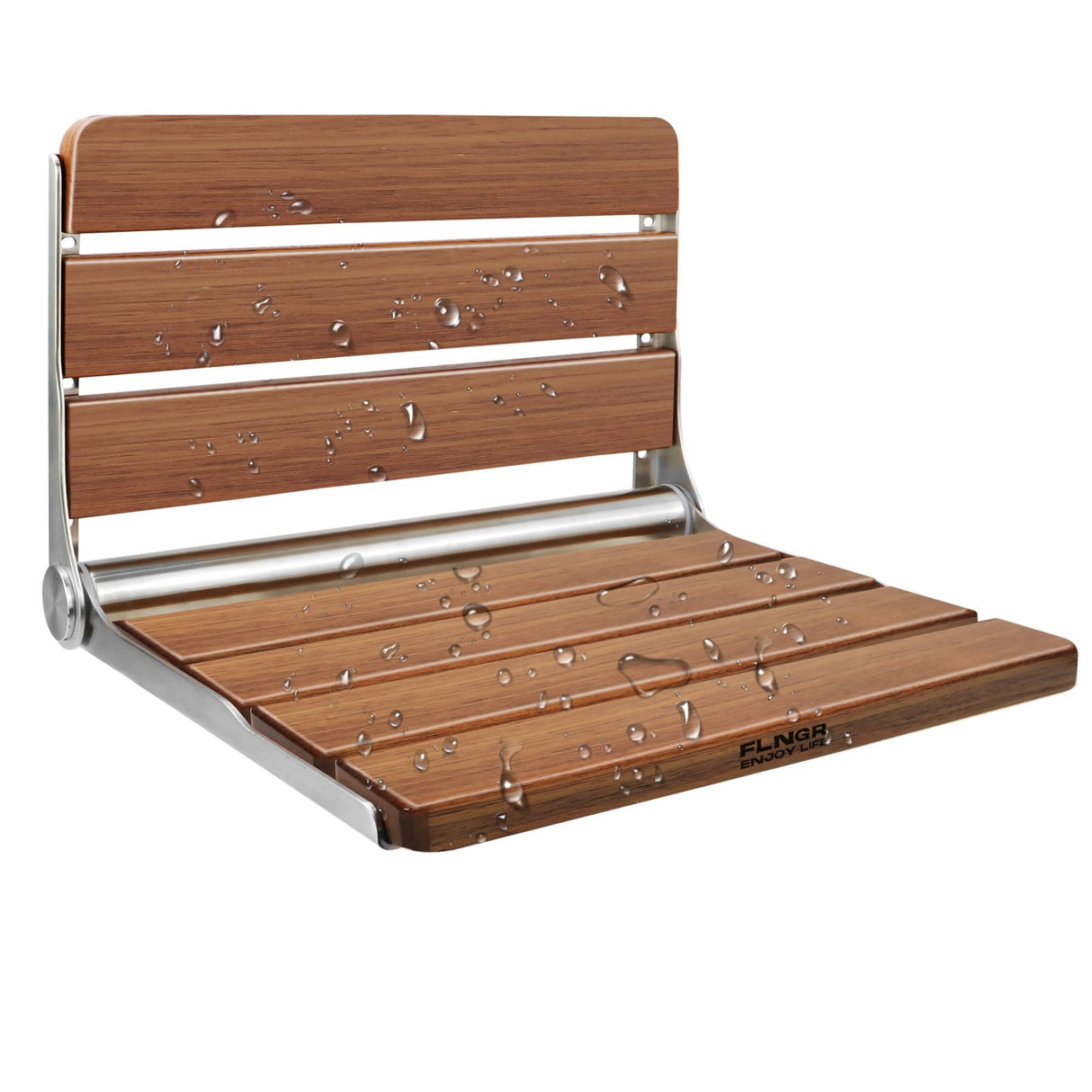 Folding Teak Shower Seat Wall Mounted,Fold Down Shower Seat,Foldable Shower Bench,Home Care Teak Shower Seat Bench for Inside Shower,Folding Shower Seat Bench,Wall Mount Shower Seat for Christmas Flngr