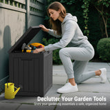 Mars Villa 45 Gallon Outdoor Storage Box, Resin Deck Box Waterproof, Storage Chest for Outside Patio Furniture Cushions, Pool Supplies, Garden Tools, UV Resistant and Weatherproof, Black Mars Villa