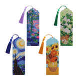 icceemee 4 pcs Oil Painting Themes Diamond Painting Bookmarks, DIY Diamond Art Kits for Adults, Book Corner - Protecting Bookmark Craft Supplies Kits for Book Lovers (Oil Painting) icceemee