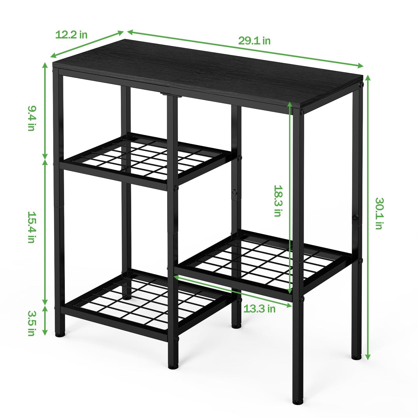 20 Gallon Aquarium Stand, Fish Tank Stand Metal, Adjustable Fish Tank Shelf, 3 Tier Reptile Terrarium Stand for Living Room, Aquarium Rack Stand for Fish Tank Accessories, 29.13" L x 12.2" W Tabletop