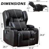 SAMERY Power Recliner Chair with Massage & Heating, Comfy Sleeper Chair Sofa Electric Recliners Home Theater Seat for Living Room with Cup Holders/USB Ports/LED Light/Lumbar Pillow/Remote Control SAMERY