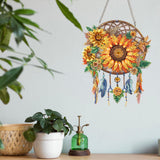 CEOVR Sunflower Diamond Painting Hanging Ornament, Dream Catcher 5D Special Shape Diamond Art, Crafts for Adults DIY Gem Art, Acrylic Home Garden Window Wall Decor with Chain, Box Kit, 6.2×7.8in CEOVR