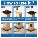 Muzata 10Pack 4"×4" Wood Post Plate Connector Deck Post Base Plate Wood Fence Deck Porch Railing Support Base Black WT08 Muzata