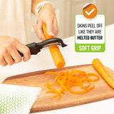 Spring Chef Premium Swivel Vegetable Peeler, Soft Grip Handle and Ultra Sharp Stainless Steel Blades - Perfect Kitchen Peeler For Veggie, Fruit, Potato, Carrot, Apple - Black Spring Chef