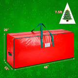KRYSTY Christmas Tree Storage Bag - Fits Up to 7.5 Foot Xmas Holiday Tree, Zippered Bag, Carry Handles, Durable Waterproof Material, Protects Against Dust and Moisture, Red KRYSTY