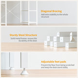 CubiCubi Computer Desk with Keyboard Tray, 47 Inch Office Desk with Monitor Stand and Storage Shelves, Music Studio Desk, Work Table Gaming Desk, White CubiCubi