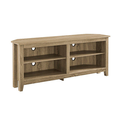 Walker Edison Maxwell Classic 2 Shelf Corner TV Stand for TVs up to 65 Inches, 58 Inch, Driftwood