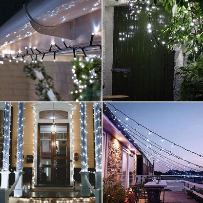 MYGOTO LED String Lights, Green Wire,165FT 500LED 30V Plug in Waterproof String Lights with 8 Modes for Indoor and Outdoor Party Wedding Home Patio Lawn Garden Supplies (Cool White)