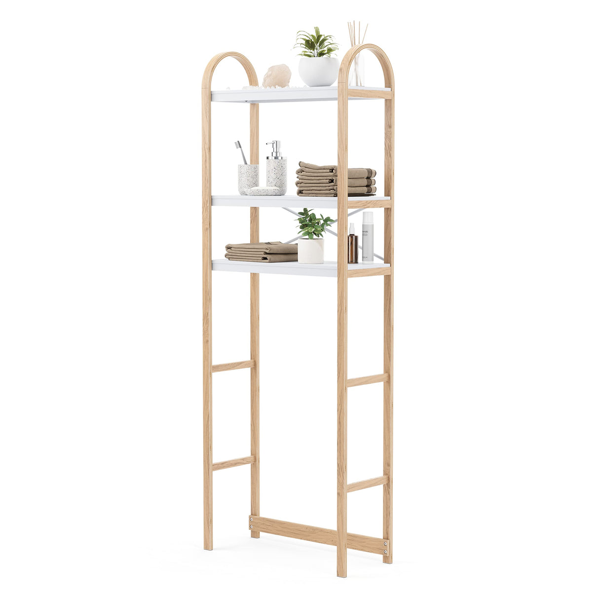 Umbra Bellwood Over The Toilet Shelf System, White/Natural Umbra