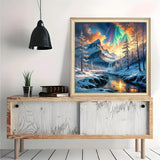 Winter Landscape Diamond Art Painting Kits for Adults, Mountain Lake Diamond Painting Kits for Adults Beginners, 5D DIY Full Drill Diamond Dot Gem Art Kits for Adult, Home Wall Decor 13.8x13.8 Inch AWLNKMC