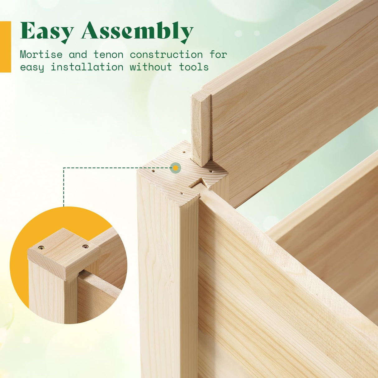 SPECRAFT 4x2 Ft Raised Garden Bed - Features Legs, Drainage Holes, Ideal for Vegetables, Flowers, Elevated Wood Planter Box for Balcony, Patio, Backyard, Easy Assembly Fir Wood SPECRAFT