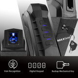 MAXSafes Gun Safe, Drop Down Handgun Safe with Super Biometric Finger Vein Recognition lock, 3 Ways Quick Access, Biometric Pistol Safe for Car, Nightstand, Wall Mount, Desk, Vehicle CA DOJ approved MAXSafes