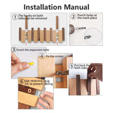 OLETNY Coat Rack Wall Mount Wood, Wood Coat Rack Wall Mount with 6 Flip-Down Magnetic Hooks Piano Wall Coat hanger for Entryway, Bathroom, Bedroom, Kitchen OLETNY