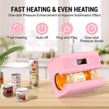 Whubefy Auto Tumbler Heat Press Machine, Pink Mug Heat Press Heat Up Even & Fast, Cup Press Machine for 30oz, Sublimation Machine for Tumbler 2.6-3.34in, Glass Jar, Can & Mugs, Halloween Spirit Whubefy