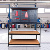 Prostormer Workbench, 47.25 inch Multipurpose Garage Worktable with Peg Board Hook Kit for Home, Garage, and DIY Projects Prostormer