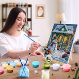 JOOZ Christmas Paint by Numbers Kit for Adults with Frame, Snowman Paint by Number with Easel, DIY Christmas Framed Paint by Number Kits for Gift Home Wall Decor 8x12 Inch JOOZ
