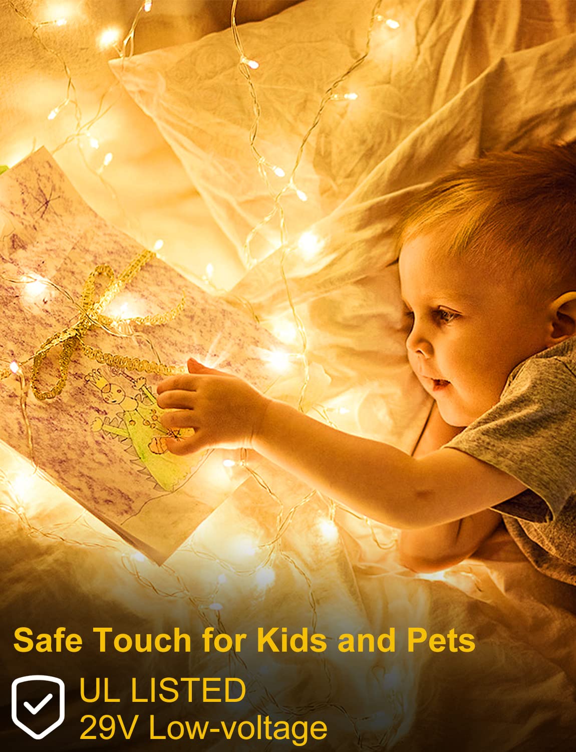 200 FT 500 LED Christmas Lights Outdoor Decorations Super Long Fairy Lights Waterproof 8 Modes Timer Clear Wire String Lights for Outside House Tree Patio Yard Wedding Party Holiday-Warm White JXLEDAYY