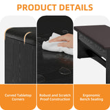 Homiflex Coffee Table Lift Top, 40'' Multi-Function Coffee Table Set with Bench & Hidden Compartment, Center Table w/Curved Corner, Converts to Home Office Table, Dining Table for Living Room, Black Homiflex