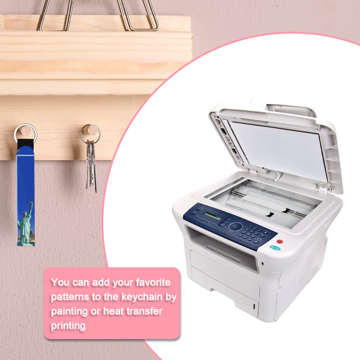 Pletpet 10 Pcs Sublimation Wristlet Keychain Blank, Winspeed DIY Neoprene Wristlet Keychain Lanyard, Key Blanks for Women DIY Crafts (White), Wrist size Pletpet