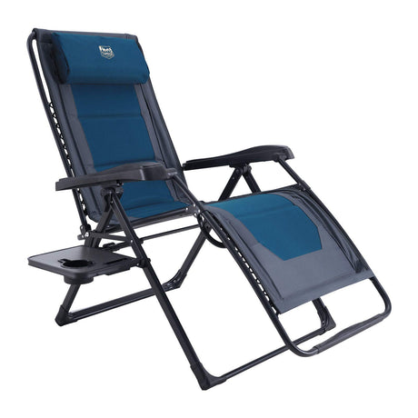 TIMBER RIDGE Zero Gravity polyester Chair Oversized Recliner 350lbs Capacity Patio Lounge Chair Padded Lawn Chair with Headrest XXL for Outdoor, Camping, Patio, Lawn, Blue TIMBER RIDGE