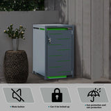 Outdoor Trash Can Storage Shed,Wheelie Bin Hideaways,Wheelie Bin Box 2 x 240L Made of Solid Steel,Weatherproof and Powder-Coated with Automatic Lid, Lockable,Perfect for Garden,Backyard (2, Black) Anxeit