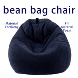 Gurxien Bean Bag Chairs with Corduroy Cover Removable, 3 Ft Large Memory Foam Bean Bag Chairs for Kidswith Filling,Round Fluffy Sofa Chair for Living Room Bedroom Gurxien