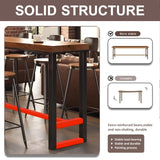 Farmhouse Modern Solid Wood Bar Table Set - Industrial Dining Room Bar Table, Rectangle Counter Height Dining Table Long Table for Kitchen Coffee Shop,No Stool(70.9" L x 15.7" W x 41.3" H) Fakednss