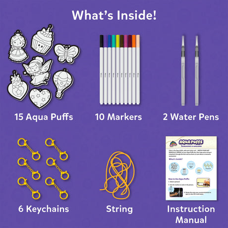 Skillmatics 3D Art Kit - Aqua Puffs Princesses & Unicorns, Mess-Free Paint by Number Craft for Kids, DIY Color & Inflate Activity, Travel & Creative Gift for Girls & Boys Ages 4, 5, 6, 7, 8, 9, 10 Skillmatics