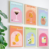 YALKIN 6 Packs Paint by Number Kits for Adults Beginners, DIY Acrylic Painting by Number Kits on Canvas Without Frame, Cocktail Adults Paint by Number for Home Wall Decor Gifts 20x30CM/7.8x11.8IN YALKIN