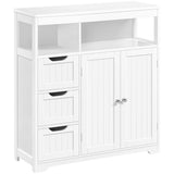 Yaheetech White Wooden Storage Cabinet with 3 Drawers and 2 Open Shelves for Bathroom and Home Organisation Yaheetech