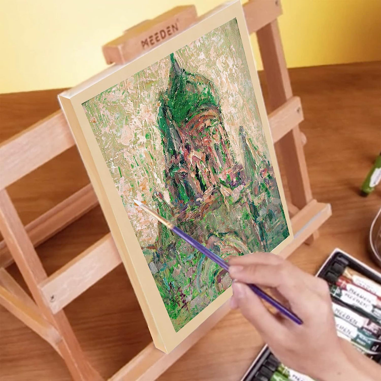 MEEDEN Unfinished Wood Canvas Board: 1-1/2" Deep 8x8” Wooden Canvas Panel Pack of 4 - Blank Cradled Wood Art Board for Painting MEEDEN