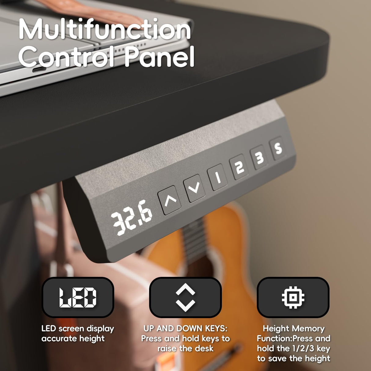 TRALT Electric Standing Desk 48 Inch Height with 2 Drawers-Adjustable Height Desk with Storage Shelf - Sit Stand Up Workstation (Black, 48X24 Inches) TRALT