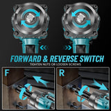 Uaoaii 1000N.m(738ft-lbs) Cordless Impact Wrench High Torque, Battery 1/2 Impact Gun w/ 2X 4.0Ah Batteries, Fast Charger, 5 Sockets & Storage Box, Electric Impact Wrench for Truck RV Mower, IW800 Uaoaii