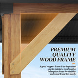 GARTOO 11’x13’ Outdoor Wooden Gazebo - Patio Galvanized Steel Gazebo with Double Vented Roof, Heavy-Duty Cedar Wooden Gazebo for Garden, Lawn, Poolside, Backyard Deck GARTOO