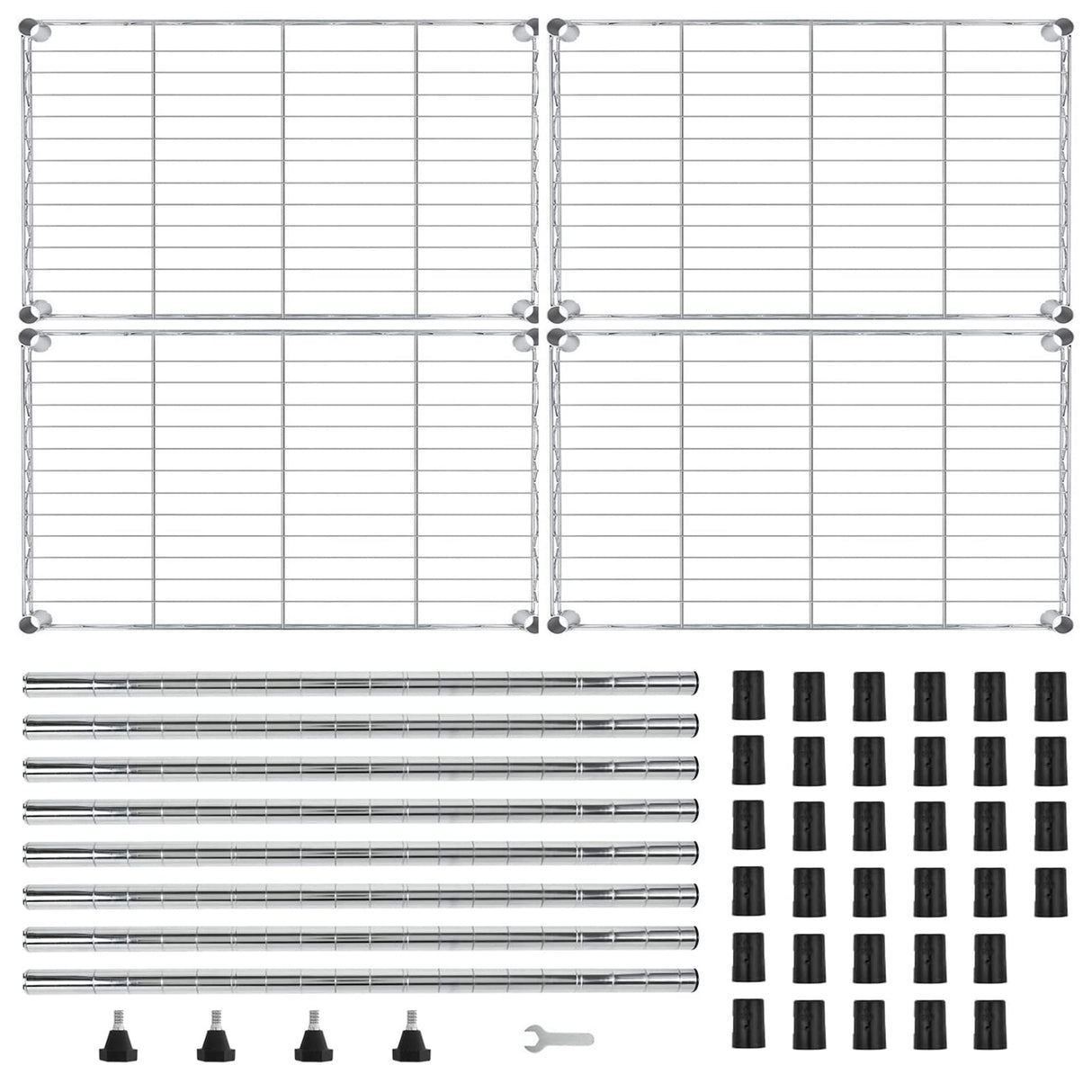 YRLLENSDAN Heavy Duty Metal Shelving Unit 4 Tier Wire Storage Rack Adjustable Shelves Organizer for Garage Kitchen Pantry Laundry Closet NSF Certified Utility Shelf 1000 LBS Capacity, 14"x36"x54" YRLLENSDAN
