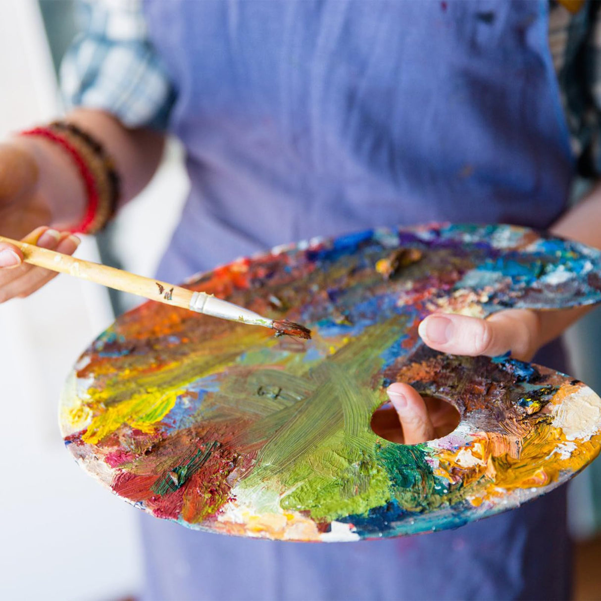 LOYORTY 15 Pack Wood Painting Palette, Oil Wooden Paint Palette, Oval-Shaped Artist Painting Palette with Thumb Hole, Art Pallet for Painting (12 x 16 Inches) LOYORTY