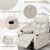 Esright Power Lift Recliner for Elderly, Electric Lift Chair with Heated Vibration Massage,Heavy Duty Electric Recliner with Side Pockets, USB Charge Port & Cup Holders, Cream Beige Esright