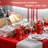 Honoson 24 Pcs Gift Boxes with Ribbon for Sublimation Glass Exhibition Boxes Transparent Gift Box for 12oz 16oz 20oz Drinking Glasses Jars Sublimation Glass Can Blanks Tumbler Gift Box(Red) Honoson