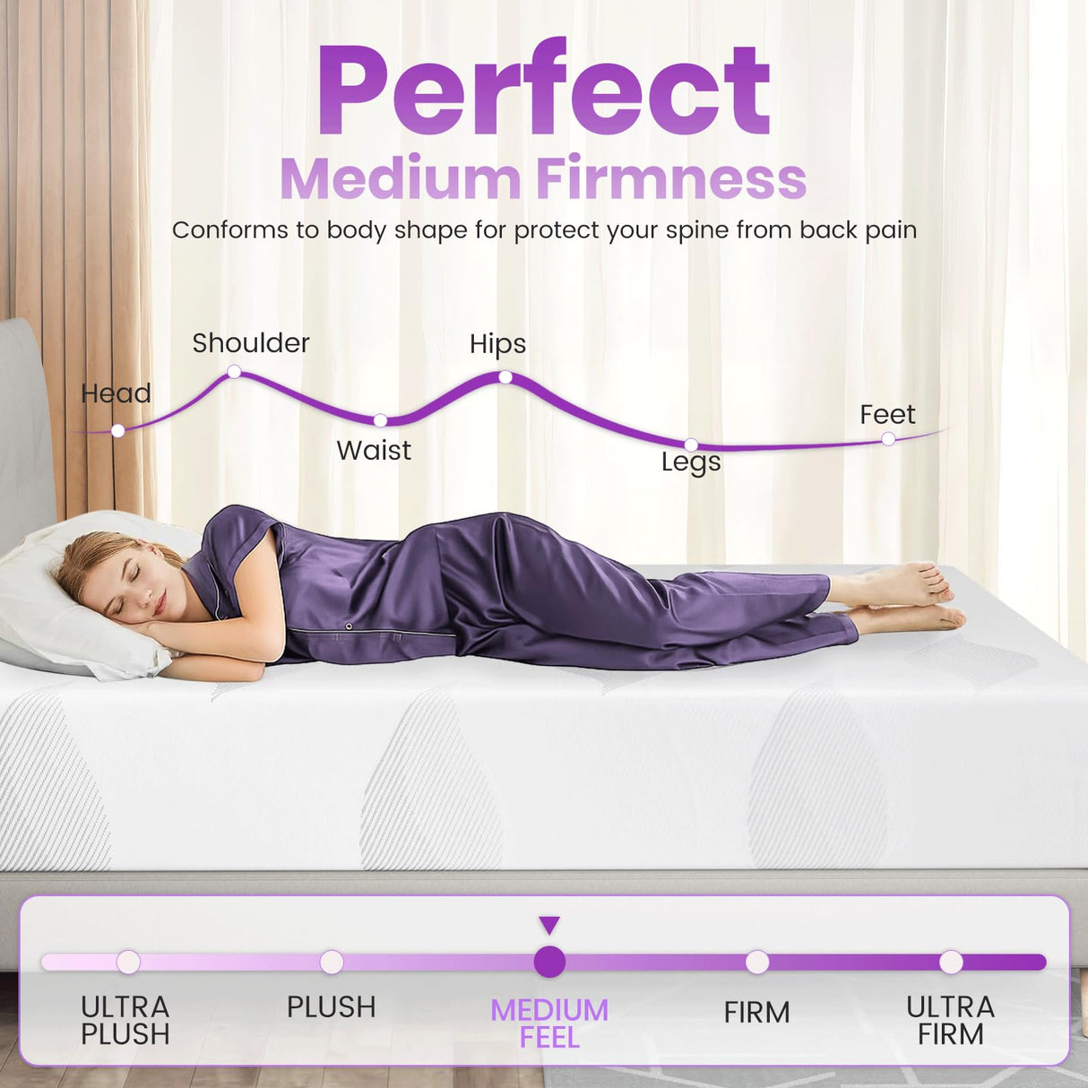 Twin XL Mattress, 12 Inch Gel Memory Foam XL Twin Mattress for Cool Night & Pressure Relief, Removable Washable Cover, Medium Firm & Motion lsolation, Bed in a Box, Made in The USA, CertiPUR-US Pamag pieeoo