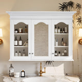 Virubi Medicine Cabinet with Mirror, 40" x 28" Wall Mounted Bathroom Storage Cabinet with Glass Doors and Adjustable Shelves, Over The Toilet Storage Cabinet Virubi