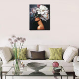 Tucocoo Lady Head Flower Picture Paint by Numbers for Adults - Modern Style Oil Painting Set With Frame - Fashion Acrylic Figure - 16''W x 20''H Tucocoo
